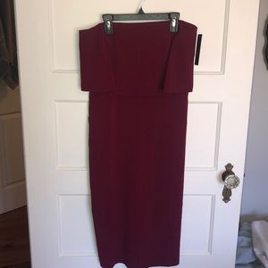 Burgundy Strapless Dress